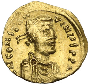 obverse: Constans II (641-668).. AV Tremissis. Constantinople mint, 641-666 AD