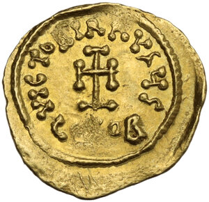reverse: Constans II (641-668).. AV Tremissis. Constantinople mint, 641-666 AD