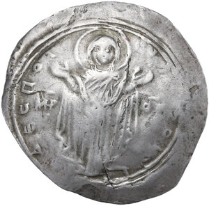 obverse: Constantine IX Monomachus (1042-1055 AD).. AR Scyphate Miliaresion. Constantinople mint