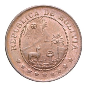 obverse: BOLIVIA 50 CENT. 1942 CU. 5,03 GR. FDC RAME ROSSO