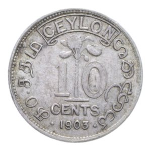 reverse: CEYLON EDOARDO VII 10 CENTS 1903 AG. 1,18 GR. BB-SPL