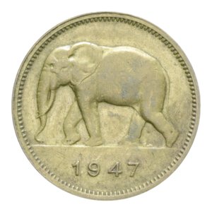 obverse: CONGO BELGA 2 FRANCS 1947 BA. 5,02 GR. BB+