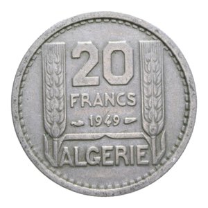 reverse: ALGERIA 20 FRANCS 1949 NI. 5,48 GR. BB+