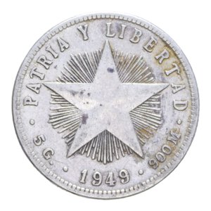 obverse: CUBA 20 CENTAVOS 1949 AG. 4,99 GR. BB+