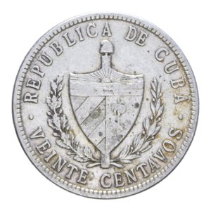 reverse: CUBA 20 CENTAVOS 1949 AG. 4,99 GR. BB+