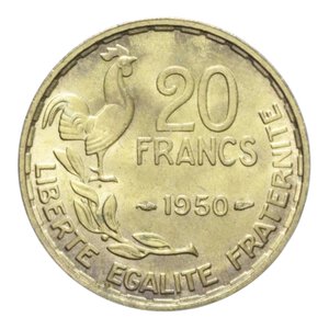 reverse: FRANCIA 20 FRANCS 1950 BA. 4,21 GR. FDC