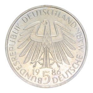 reverse: GERMANIA 5 MARK 1986 D NI. 10,04 GR. PROOF (PATINATA)