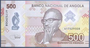 reverse: ANGOLA 500 KWANZAS 2020 FDS