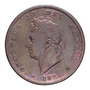 obverse: GRAN BRETAGNA GIORGIO IV PENNY 1826 CU. 17,87 GR. qBB