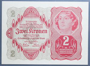 reverse: AUSTRIA 2 KRONEN 1922 FDS