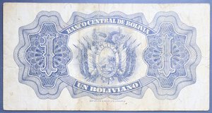 obverse: BOLIVIA 1 BOLIVIANO 1928 qBB