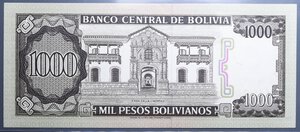 obverse: BOLIVIA 1000 PESOS 1982 FDS