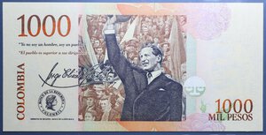 obverse: COLOMBIA 1000 PESOS 2014 FDS