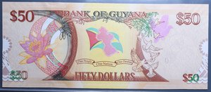 obverse: GUYANA 50 DOLLARS 2016 FDS