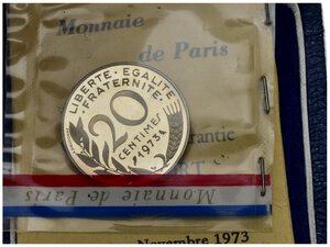 reverse: FRANCIA. 20 centimes 1973 Piefort. Ag. Proof
