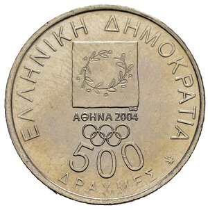 obverse: GRECIA. 500 Dracme 2000 - Olimpiadi Atene 2004. Ni. FDC