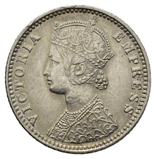 obverse: INDIA BRITANNICA. Victoria. 1/4 rupia 1891. Ag. SPL
