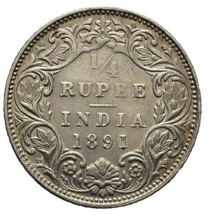 reverse: INDIA BRITANNICA. Victoria. 1/4 rupia 1891. Ag. SPL