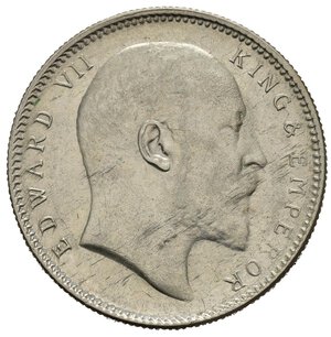 obverse: INDIA BRITANNICA. Edoardo VII. 1 Rupia 1907. Ag. SPL