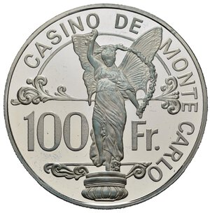 obverse: MONACO. 100 Francs s.d. (1977) Casino de Montecarlo. Jeton. Ag. Proof