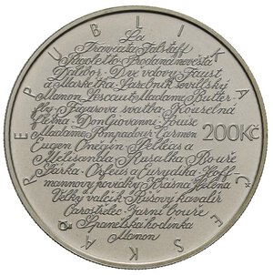 reverse: REPUBBLICA CECA. Ceska Republika. 200 Kč 2007 - Jarmila Novotná. Proof