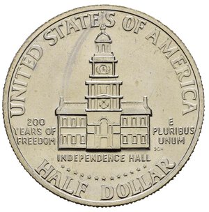 reverse: STATI UNITI. 1/2 Dollaro 1976. Ag. FDC