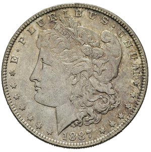 reverse: STATI UNITI. Dollaro Morgan 1887. Ag. qFDC