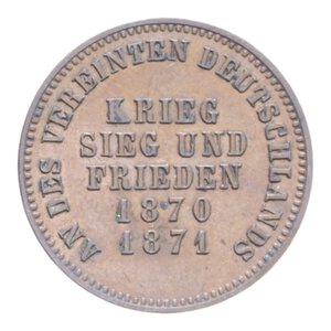 reverse: GERMANIA BADEN 1 KREUZER 1871 CU. 4,27 GR. SPL