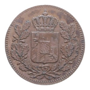 obverse: GERMANIA BAVARIA 2 PFENNIG 1845 CU. 2,56 GR. SPL