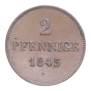 reverse: GERMANIA BAVARIA 2 PFENNIG 1845 CU. 2,56 GR. SPL