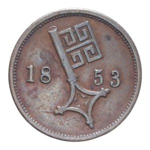 obverse: GERMANIA BREMEN 2 1/2 SCHWAREN 1853 CU. 3,27 GR. BB-SPL