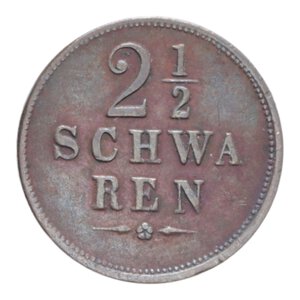 reverse: GERMANIA BREMEN 2 1/2 SCHWAREN 1853 CU. 3,27 GR. BB-SPL