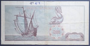 obverse: REPUBBLICA ITALIANA 5000 LIRE 20/1/1970 COLOMBO 1° TIPO BB (SCRITTE)