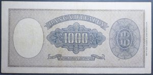 obverse: REPUBBLICA ITALIANA 1000 LIRE 20/3/1947 ITALIA ORNATA DI PERLE TESTINA R BB+