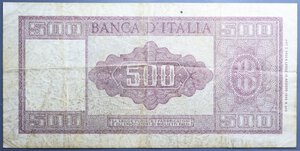 obverse: REPUBBLICA ITALIANA 500 LIRE 23/3/1961 ITALIA ORNATA DI SPIGHE NC MB-BB