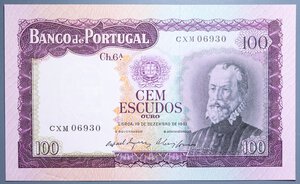 reverse: PORTOGALLO 100 ESCUDOS 1961 FDS