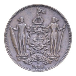 obverse: BORNEO NORTH BRITISH 1 CENT. 1889 H CU. 9,48 GR. qSPL