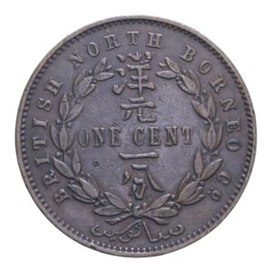 reverse: BORNEO NORTH BRITISH 1 CENT. 1889 H CU. 9,48 GR. qSPL