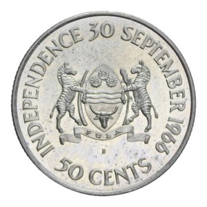 reverse: BOTSWANA 50 CENTS 1966 AG. 10,01 GR. FDC