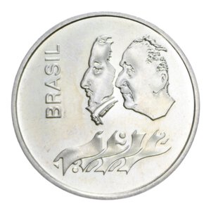 obverse: BRASILE 20 CRUZEIROS 1972 AG. 18 GR. FDC