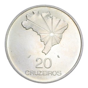 reverse: BRASILE 20 CRUZEIROS 1972 AG. 18 GR. FDC