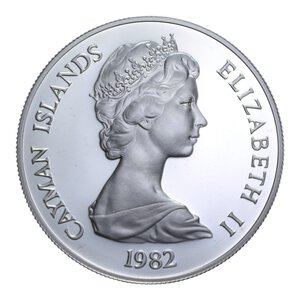 obverse: CAYMAN ISLANDS ELISABETTA II 10 DOLLARS 1982 AG. 28,30 GR. PROOF