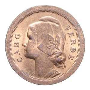 obverse: CAPO VERDE COLONIA PORTOGHESE 20 CENTAVOS 1930 CU. 5 GR. FDC ROSSO