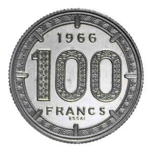 reverse: CAMEROON 100 FRANCS 1966 PARIGI ESSAI (PROVA) NI. 12,06 GR. FDC