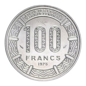 reverse: CAMEROON 100 FRANCS 1975 PARIGI ESSAI (PROVA) NI. 6,98 GR. FDC