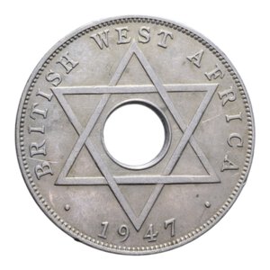 obverse: AFRICA WEST BRITISH GIORGIO VI HALF PENNY 1947 NI. 5,70 GR. qSPL