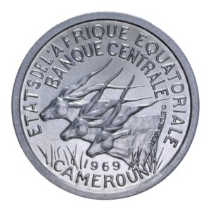 obverse: CAMEROON 1 FRANC 1969 ESSAI (PROVA) IT. 1,32 GR. FDC