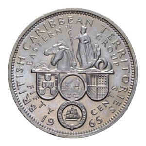 reverse: CARAIBI BRITISH ELISABETTA II 50 CENT. 1965 NI. 13,10 GR. FDC