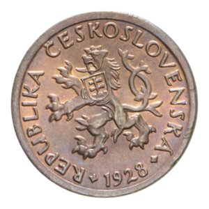 obverse: CECOSLOVACCHIA 10 HALERU 1928 AG. 1,98 GR. FDC ROSSO