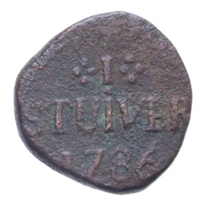 obverse: CEYLON OLANDESE 1 STUIVER 1786 R CU. 12,36 GR. MB+